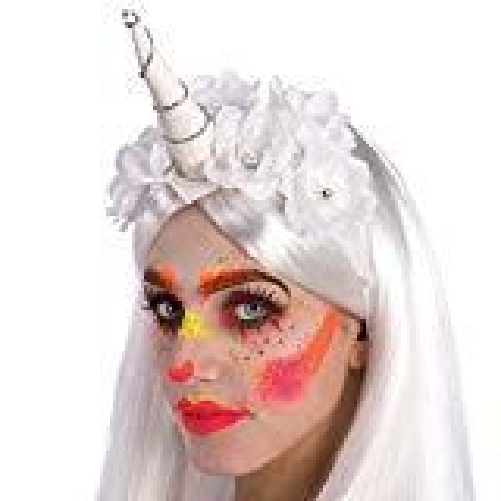 CARNIVAL TOYS 06096 copricapo unicorno bianco c/fiori elastico