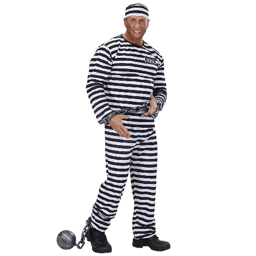 WIDMANN 39094 costume carcerato xxl bianco/nero #3909