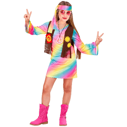 WIDMANN 73358 COSTUME HIPPIE BAMBINA GILET 158CM #733C