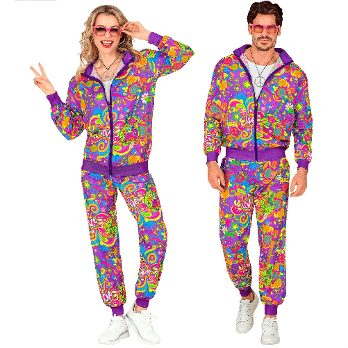 WIDMANN 45141 costume tuta anni 80 s hippie viola fluo #4514