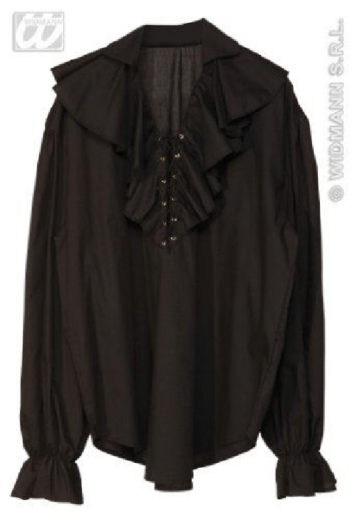 widmann 4189j camicia nera pirata xl o rinascimento uomo