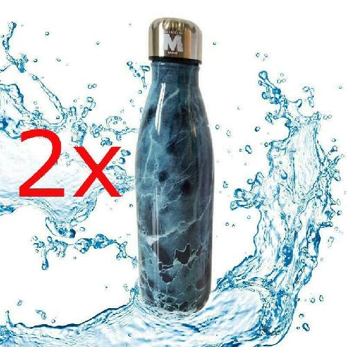 Borraccia termica 500ml acciaio inox kit 2 pezzi