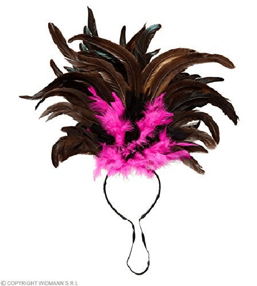 WIDMANN cerchietto piume copacabana - nero/rosa