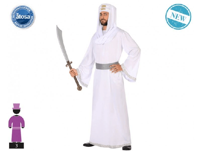 ATOSA 53862 COSTUME ARABO T-3 SCEICCO BIANCO