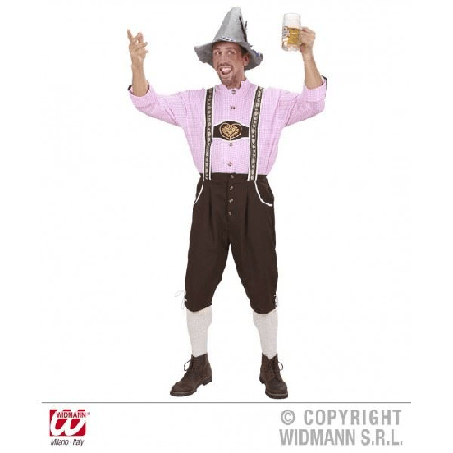 WIDMANN 73462 COSTUME UOMO BAVARESE M CAMICIA ROSA #7346