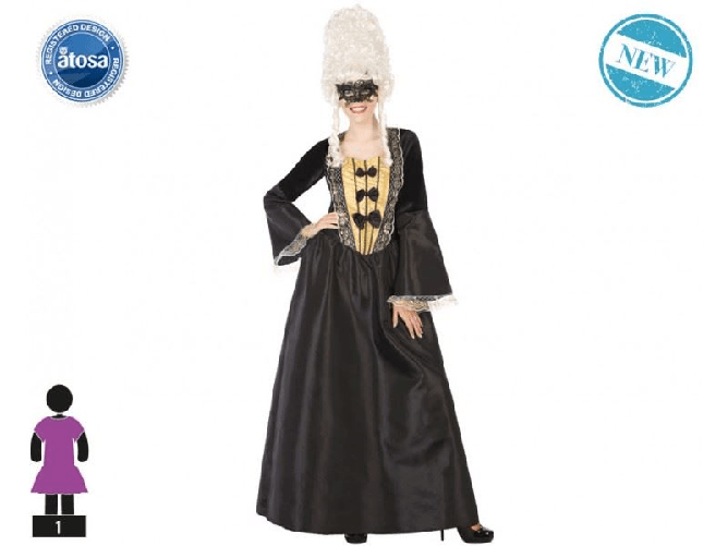 ATOSA 55926 costume cortigiano nero t-3