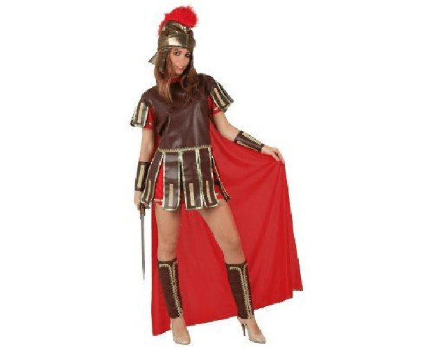 Costume Da Guerriera Romana Rosso Adulto M-L