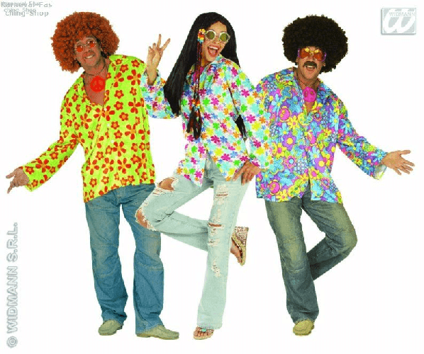 widmann 4344e camicia hippie xl unisex fiori in velluto
