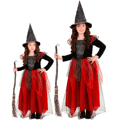 WIDMANN 12937 COSTUME STREGA NERA/BORDEAUX 8/10 #1293