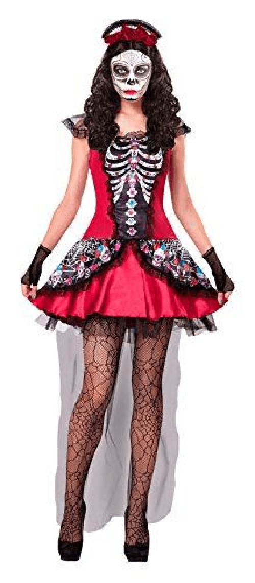 WIDMANN 07613 COSTUME DIA LOS MUERTOS ROSSO L C/VELO #0761
