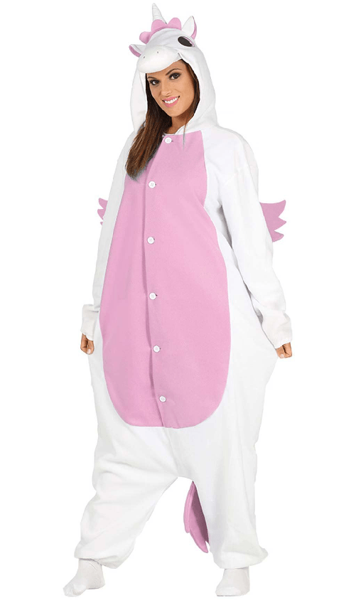Costume da unicorno rosa per donna adulta Kigurumi Guirca tg 42-44 tuta intera