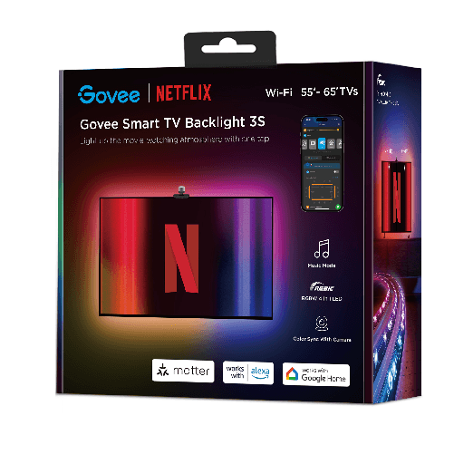 Govee H6098 Envisual TV Backlight Striscia LED retroilluminazione per TV 55-65 pollici RGBIC Wi-Fi Bluetooth