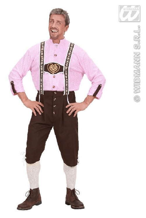 WIDMANN 7421L COSTUME UOMO BAVARESE XL CAMICIA ROSA #7346