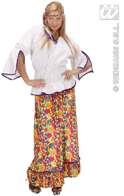 WIDMANN 73312 COSTUME HIPPIE DONNA M VELL MAGLIA BIANCA #7331