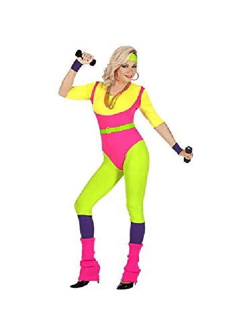 WIDMANN 48419 COSTUME ISTRUTTRICE AEROBICA ANNI 80 XS #484A