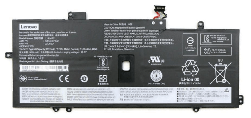 Lenovo 02DL005 ricambio per notebook Batteria (Battery 4c, 51Wh, LiIon, SMP - 02DL005, Battery, Lenovo - Warranty: 6M)