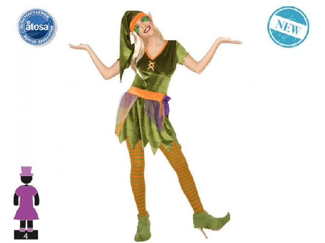 ATOSA 56495 costume elfo verde t-3 donna