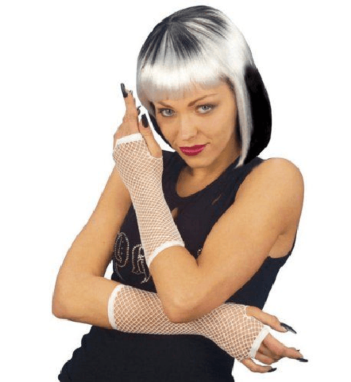 WIDMANN 1473C guanti a rete senza dita bianchi cm33