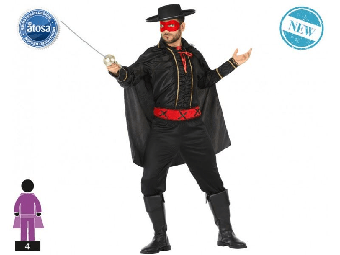ATOSA 53938 costume zorro uomo mascherato t-3