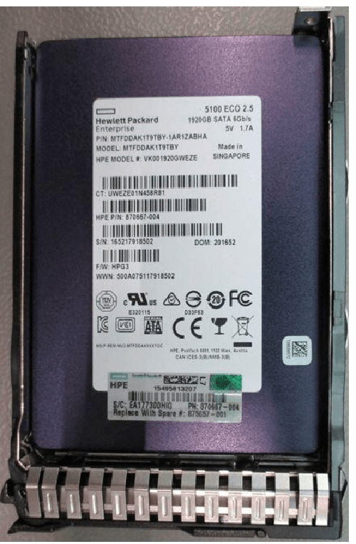 SSD 1.92TB SFF SATA RI DS SC - Warranty: 36M