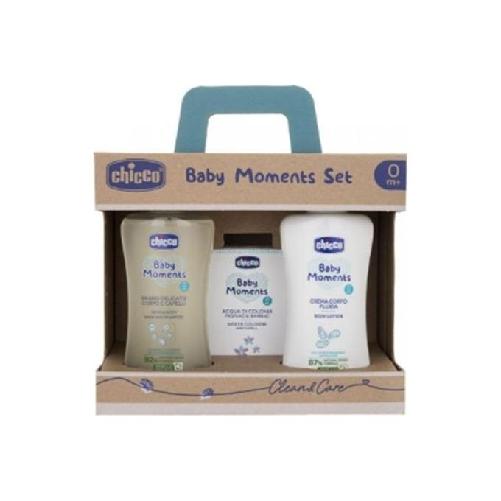 Chicco Baby Moments Set con Bagno Corpo, Crema Corpo, Acqua di Colonia 0+ Mesi