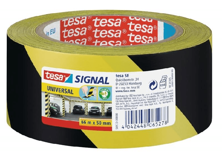 tesaÃ Â Universal Tape Ã Â ̈ un nastro adesivo multiuso progettato per creare barriere visive di sicurezza e segnalare ostac