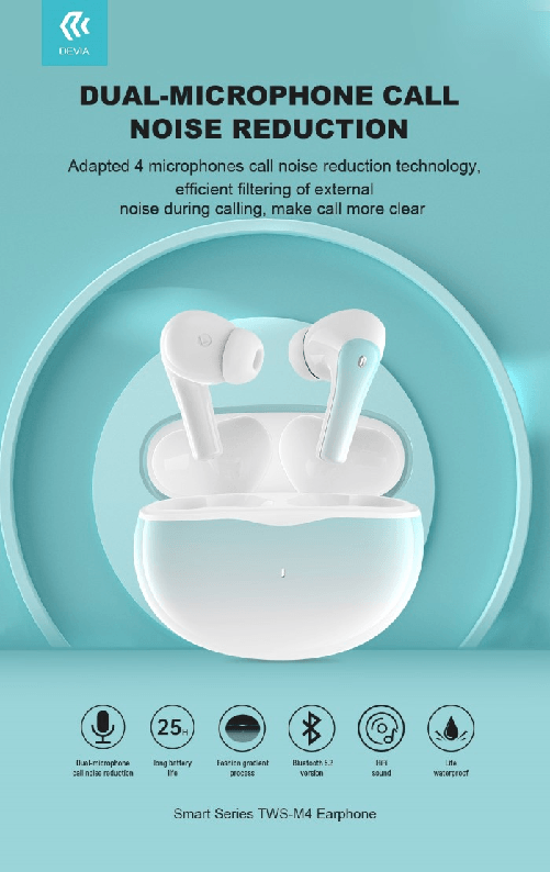 Auricolare TWS wireless EM412 con ENC TWS-M4 Bluetooth V.52