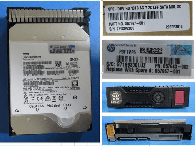 HD 10TB 6G 7.2K LFF SATA MDL - SC - Warranty: 36M