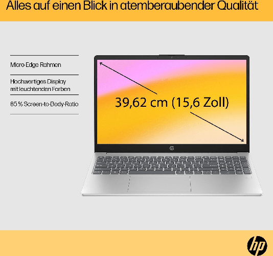 Notebook HP FHD da 15,6" argento R7-7730U 16 GB/512 GB SSD Win11 15-fc0476ng