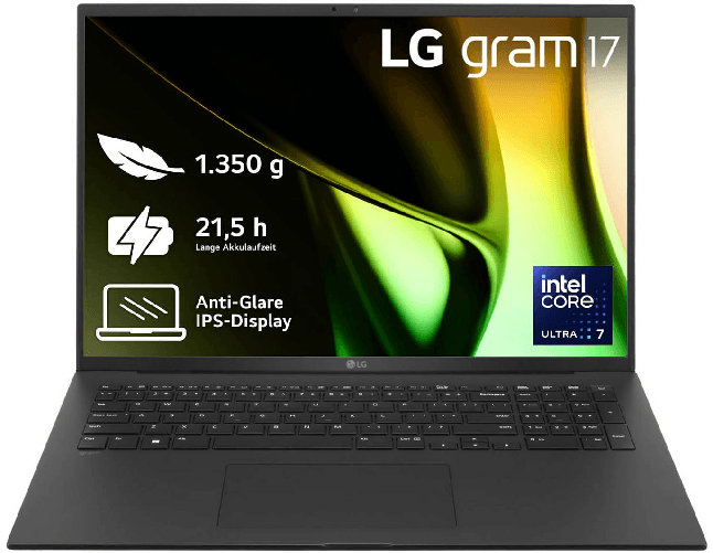 LG Electronics LG Gram 17ZV90S-G.AA75G laptop Intel Core Ultra 7 155H Computer portatile 432 cm (17"