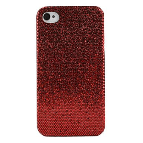 COVER IN POLICARBONATO GLITTERATA PER IPHONE 4/4S ROSSO