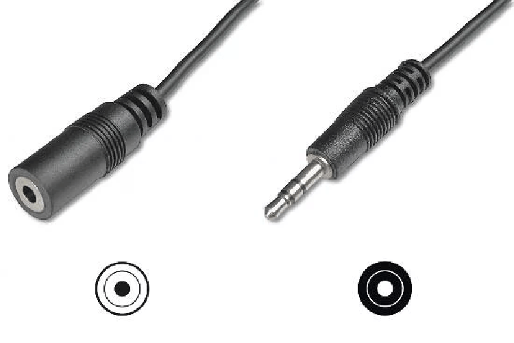Link Cavo Audio Stereo 3.5mm Maschio-Femmina 1.80mt Nero