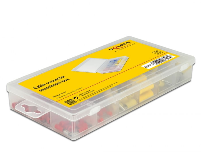 Delock Scatola di assortimento di connettori per cavi Delock 170 pezzi colorati DeLOCK Assortimento connettori per cavi scatole da 170 pezzi colorati