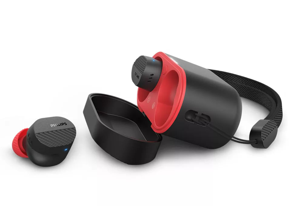 Philips TAA5508BK/00 cuffia e auricolare True Wireless Stereo (TWS) In-ear Musica e Chiamate Bluetooth Nero, Rosso