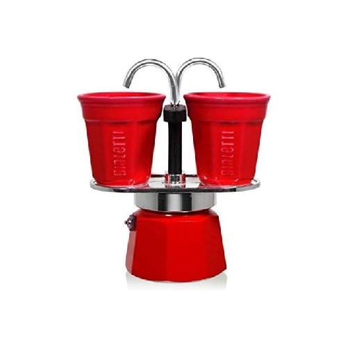 Bialetti Caffettiera Mini Express Rossa con 2 Bicchieri 2 Tazze