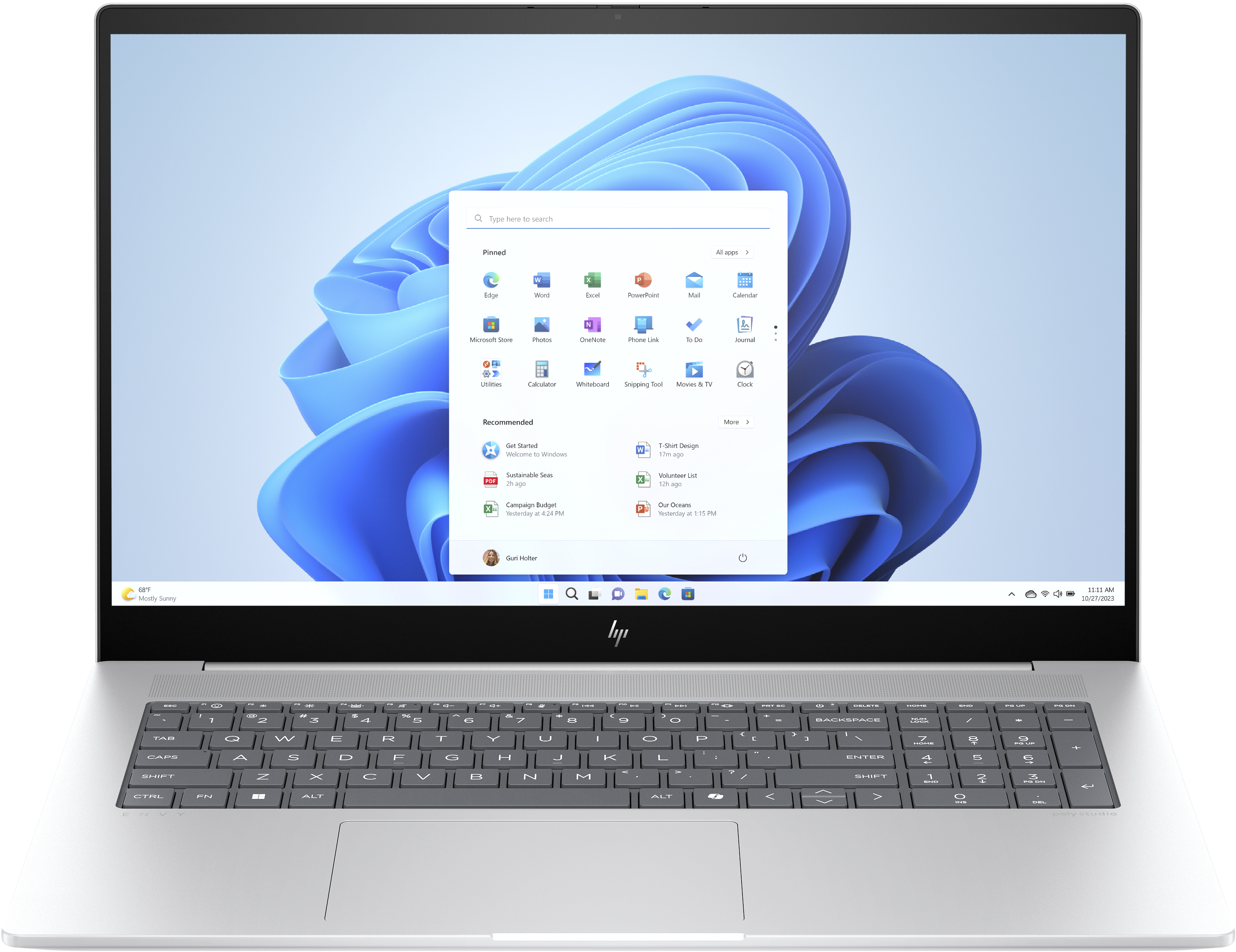 HP ENVY 17-da0003nl Intel Core Ultra 7 155U Computer portatile 43,9 cm (17.3") Touch screen Full HD 16 GB DDR5-SDRAM 1 TB SSD NVIDIA GeForce RTX 3050