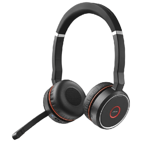 Jabra Evolve 75 UC Stereo Auricolare Con cavo e senza cavo A Padiglione Ufficio Micro-USB Bluetooth Nero, Rosso