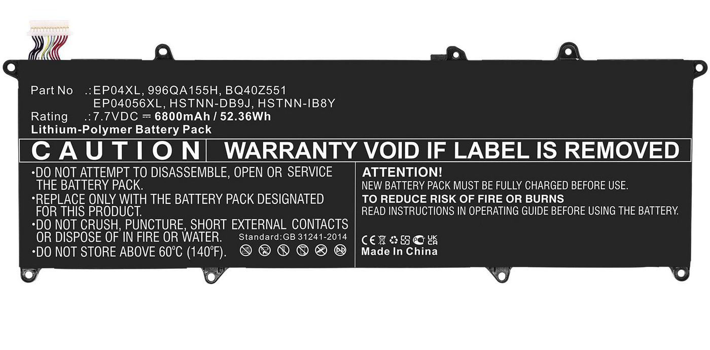 CoreParts MBXHP-BA0294 ricambio per laptop Batteria (Laptop Battery for HP 52Wh - Li-Pol 7.7V 6800mAh Black - 52Wh Li-Po CoreParts MBXHP-BA0294 ricamb