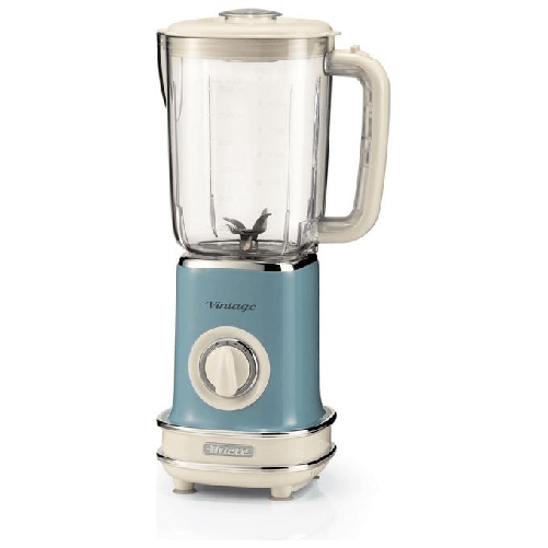 Ariete 0568 Frullatore Elettrico Vintage 1,5 Litri 500W 6 Lame in Acciaio Inox 2 Velocita' con Funzione Pulse Celeste Ariete 568 Frullatore 1,5 Litri