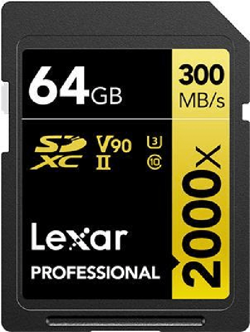 Lexar Professional 2000x 64 GB SDHC UHS-II Classe 10 (64GB Lexar Professional 2000x SDHC UHS-II Card) Lexar Professional 2000x 64 GB SDHC UHS-II Class