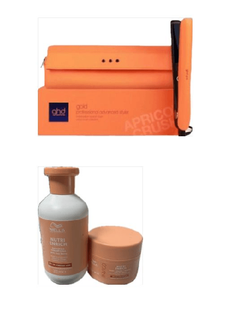 PIASTRA GHD GOLD STYLER CON POCHETTE PIU' SHAMPOO 300 ML E MASCHERA 150 ML WELLA NUTRI ENRICH