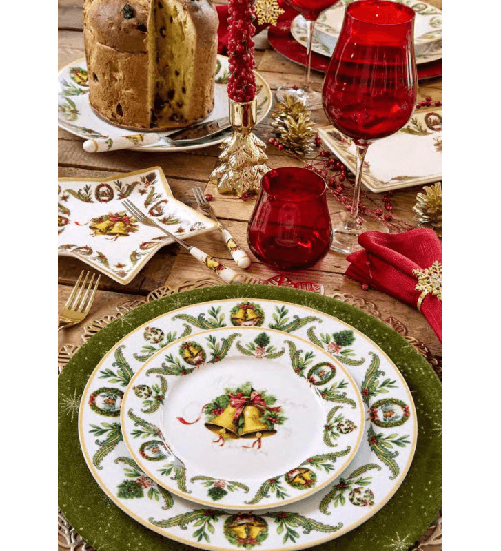 Fade Xmas Bells Natale, servizio tavola 18 pz in fine porcellana