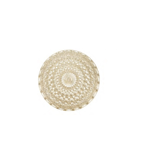 Fade, Macramè oro, set 12 posto tavola rotondo cm 38
