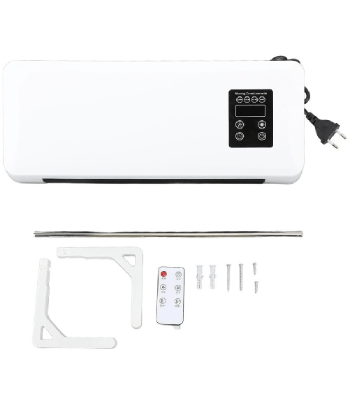 Trade Shop Traesio-riscaldatore Parete Elettrico Scaldabagno 1500w Termostato Regolabile Telecomando -
