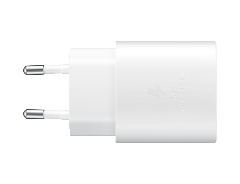 Samsung Caricabatterie Rapido da 25W Porta USB Type-C Bianco + Cavo 1Mt USB Type-C Bianco