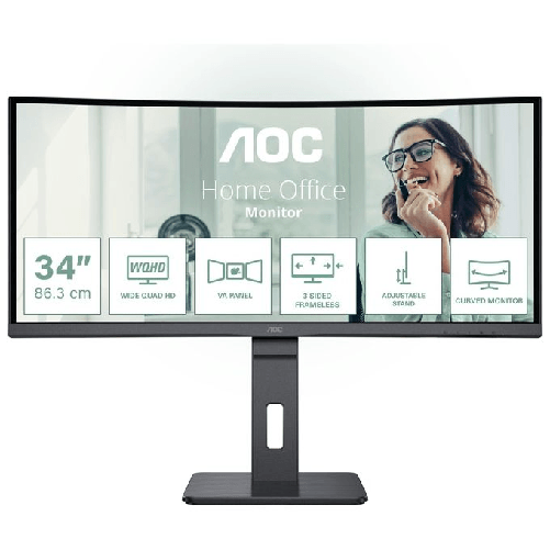 AOC CU34P3CV Monitor PC 86,4 cm (34") 3440 x 1440 Pixel UltraWide Quad HD LED Nero