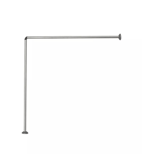 Cleafe-bastone Per Tenda Doccia Universale Angolare A L Con Aste 90x90 Cm Argento 79520 -