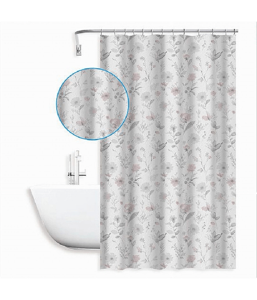 Cleafe-tenda Per Doccia Vasca Da Bagno Design Primaverile 240x200cm Con 12 Anelli 87596 -