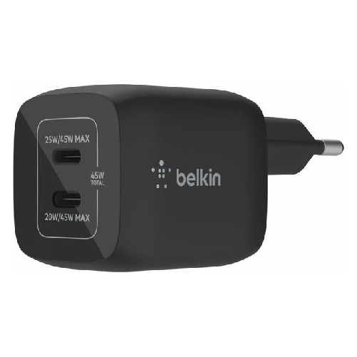 Belkin BoostCharge Pro Nero Interno (BELKIN 45W DUAL USB-C GAN LADEG - MIT POWER DELIVER 3.0 UND PPS TE) Belkin BoostCharge Pro Universale Nero AC Int
