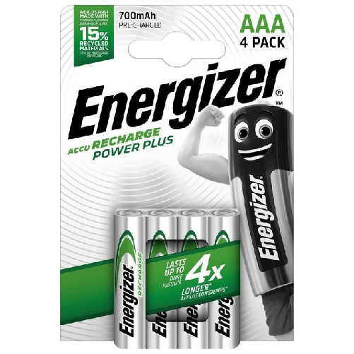 Energizer Accu Recharge Power Plus 700 AAA BP4 Batteria ricaricabile Mini Stilo AAA Nichel-Metallo Idruro (NiMH) Energizer Blister 4 pile ricaricabili